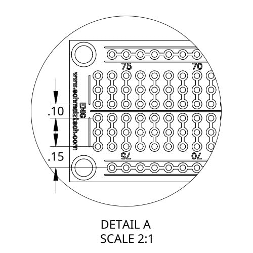SchmalzTech Double Sided ENIG Protoboard, Solderable Breadboard, Electronic Circuit Board for DIY Prototype Circuit, FR4, Plated Through Hole Solder Prototype Board, ST-PROTO-1-8 (1" x 8")