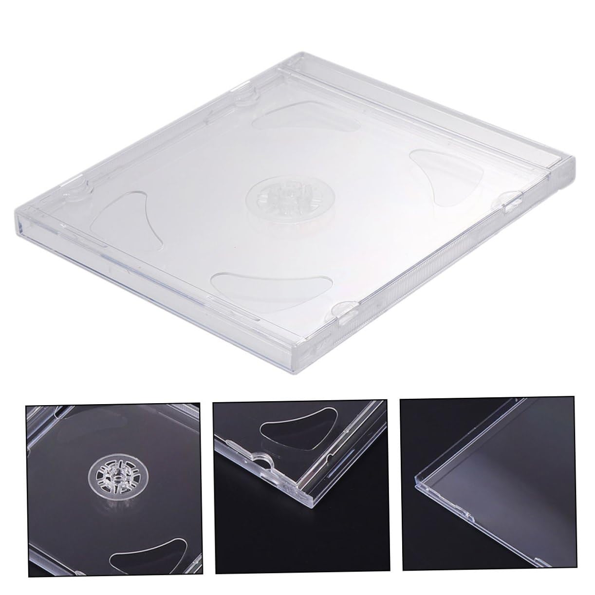 Custodia CD Trasparente Rigida in Plastica, Doppia, 25 Pezzi | Portatile e Compatta, per Archiviazione di Diari e Mixtape, Formato Contenitore per Supporti