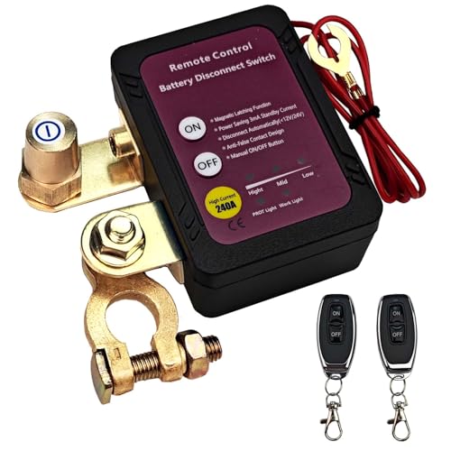 Kill Switch for Car, Remote Battery Disconnect Switch 12V 240A Car Kill Switch Anti-Theft Killswitch for Car,RV,Trailer, Trucks,ATV,UTV,Motorcycle, Boats, and Marine Batteries
