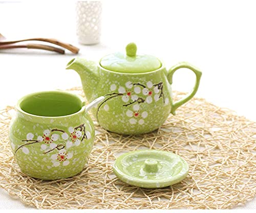 Image of Oil and Vinegar Bottle Oil Vinegar Bottle Pot disp Oil & Vinegar Bottle Dispenser Spice Tank Ceramics Leak-Proof Oil Bottle, Delicate Flower Design 400ML & 500ML Porcelain olive oil dispenser, olive o