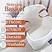 Stair Basket for Carpeted & Wooden Stairs - Cotton Rope Basket Staircase Handles - Storage Stair Steps For Laundry, Toys, Nursery Caddy - Cream White 15.75