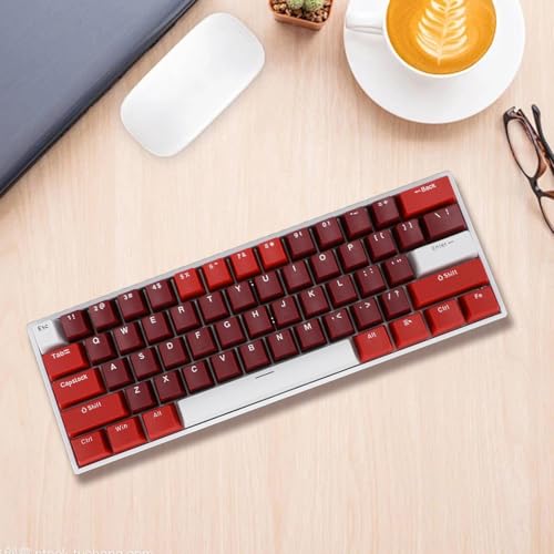 Klawiatura Mechaniczna z 61 Klawiszami, Przewodowa Klawiatura Komputerowa USB C z Podświetleniem RGB i Czerwonym Przełąc