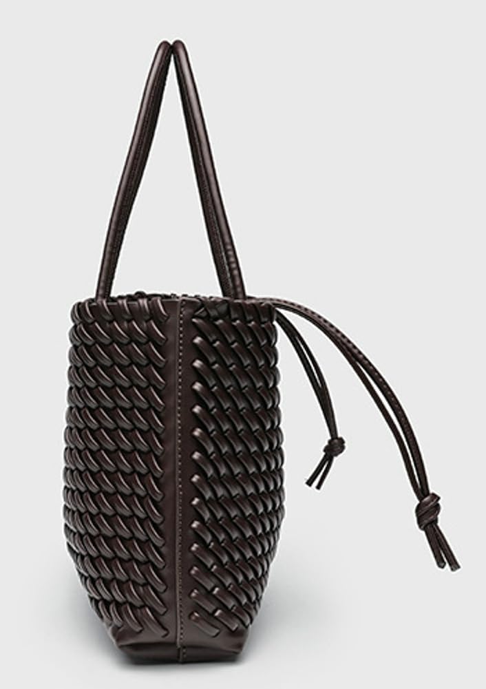 2 Pcs Slouchy PU Leather Woven Tote Bag Women Underarm Shoulder Satchel Bag Hobo Bags Crossbody Purse Top Handle Tote Handbag