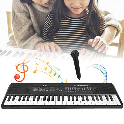 Eujgoov Teclado musical eletrônico BF-5438 portátil teclado de piano multifunção de 54 teclas com mi