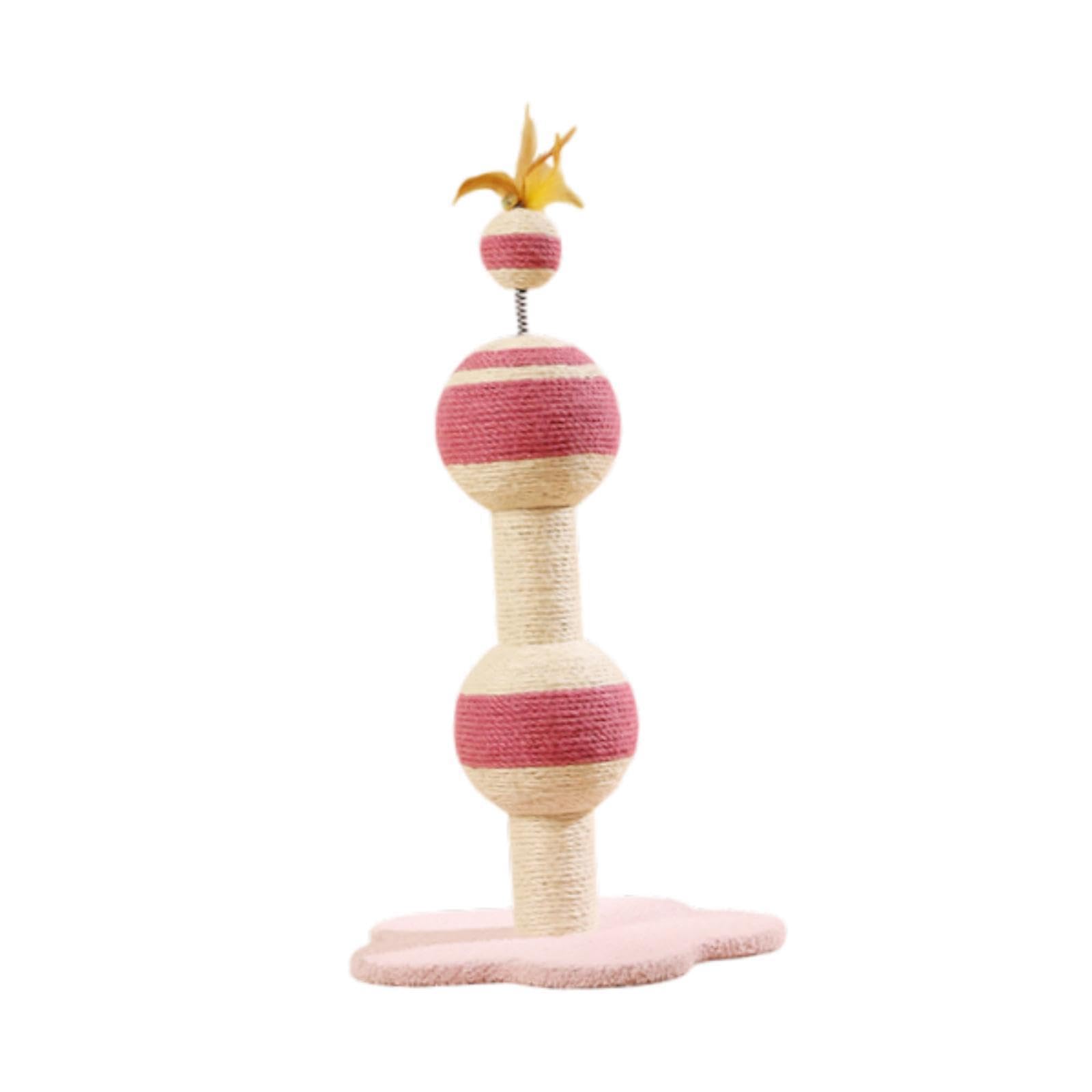 Tiragraffi verticale per gatti con campanello, gioco interattivo, progettato, stabile, in sisal, per gatti felici, tiragraffi da interno per con