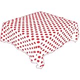 KS Linens Tischdecke, rechteckig, 114 x 137 cm, Weiß / Rot