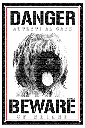 Briard targa cartello attenti al cane beware of