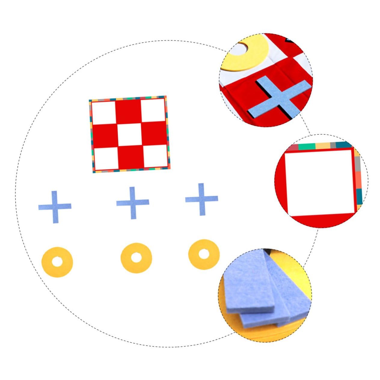 Juego de Suelo Tres en Raya Gigante Portátil para Niños y Adultos, con Tablero de Lona Resistente, Juego Familiar de Exterior E Interior, Adecuado para Viajes y Actividades