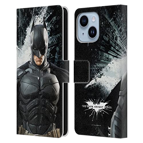 Housse iPhone 14 Plus Batman The Dark Knight Rises portefeuille cuir avec fentes pour cartes