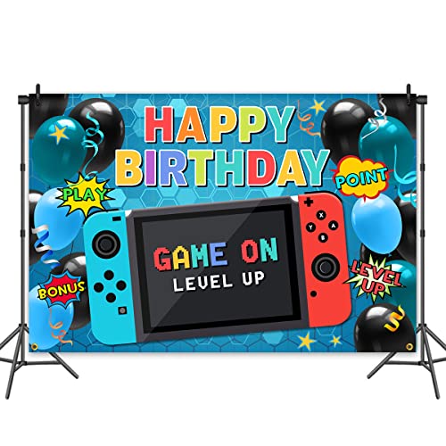 Video Game Party Supplies Happy Birthday Gaming Banner Game On Birthday Party Backdrop,Video Game Backdrop Gaming Party Props Party Accessory Party Decoration Supplies #TOP1