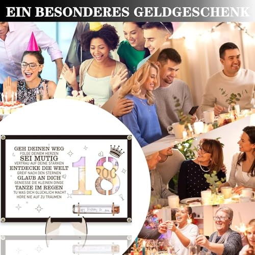 Grillix Geschenke zum 18 Geburtstag Mädchen Junge, Rahmen aus Holz, personalisierbar, zum Jahrestag, für Hochzeit, Geburtstag, Jugendtag, Reisen, Weihnachten