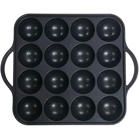 UPIT 16-Holes Takoyaki Maker Pan Plate for Stovetop, Nonstick Coating Aluminum, 7.7 x 7.7 inches
