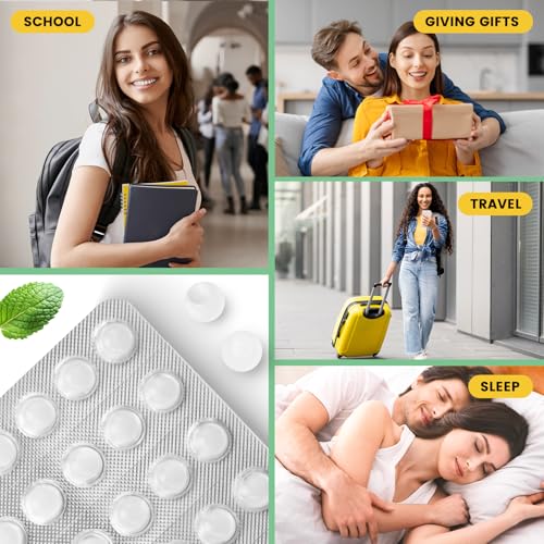 Zahnschutz-Wachs für mehr Komfort mit Zahnspangen - 120 Stücke einzeln verpackte Dots mit Minze, für die tägliche Zahnspangen-Pflege