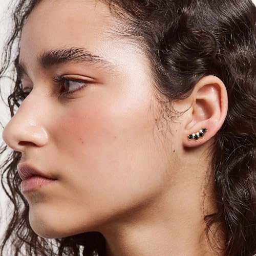 14K Gold Plated 925 Silver Post Gold Stud Earrings for Women Dainty Cubic Zirconia Studs Small Lightweight Trendy Jewelry Gift2