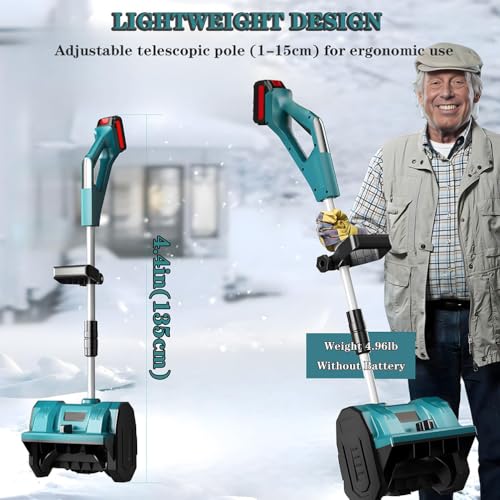 Balayeuse à neige manuelle avec manche télescopique orientable