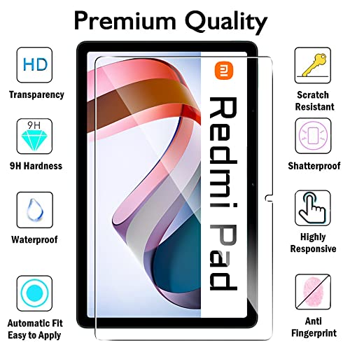 Suttkue For Xiaomi Redmi Pad 10.61 Inch Screen Protector,9H Hardness, Anti-Scratch, Tempered Glass Flim, Case Friendly, Anti-Fingerprint,Anti-Scratch,(2Pack) #TOP1