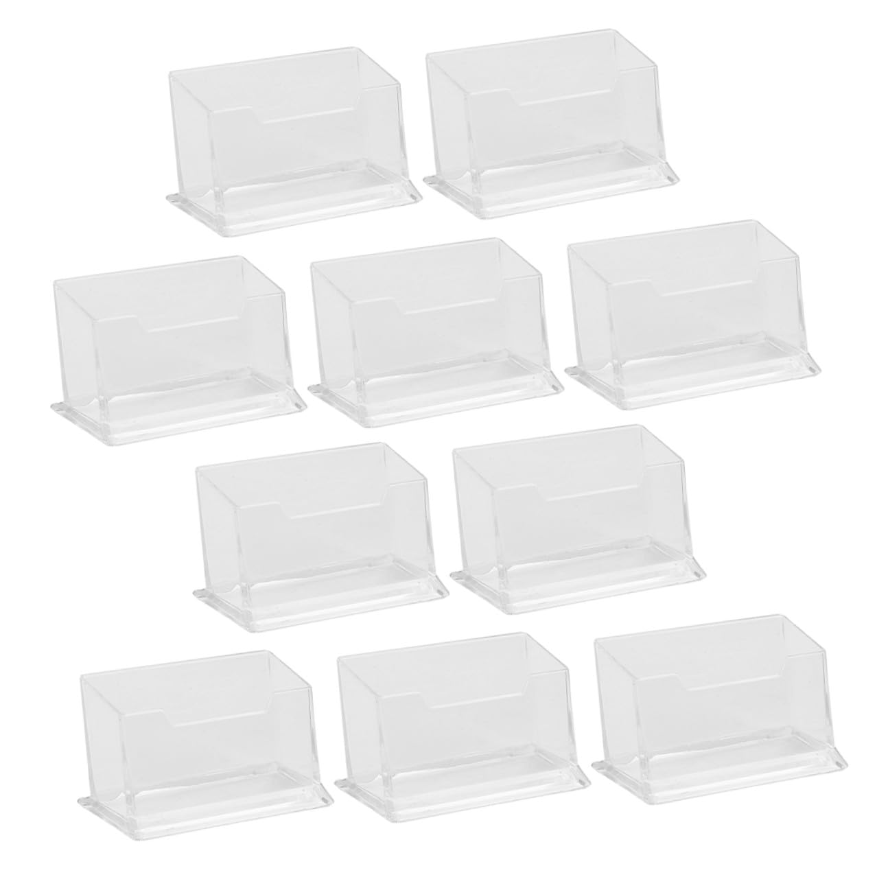 Tarjetero de Escritorio Transparente de Abs, 10 Piezas | Expositor para Mesa, Organizador de Tarjetas de Visita, Uso en Reuniones Clientes y Recepción
