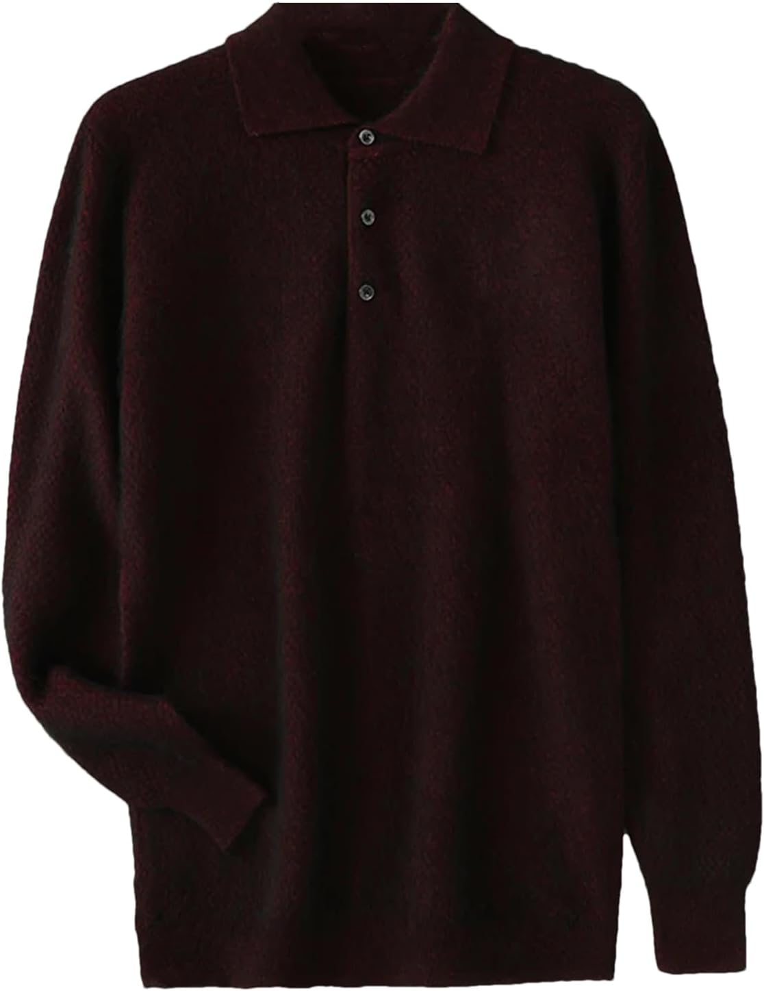 Men's Round Neck Polos Sweater Pullover Long Sleeve Solid Color Loose Bottoming Shirt Warm Sweater