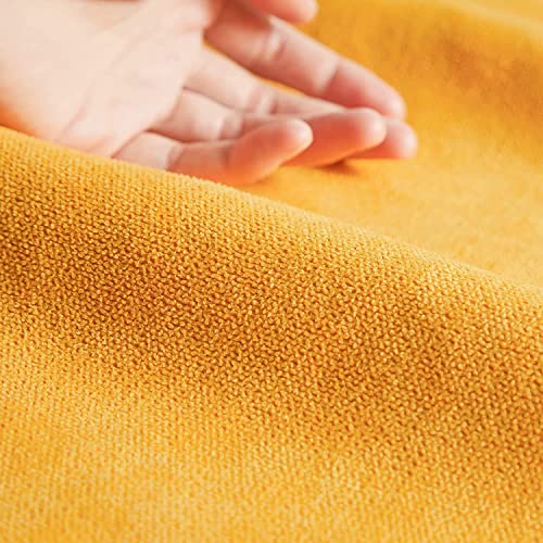 Top Finel Yellow Decorative Throw Pillow Covers Soft Chenille Large Pillowcase Solid Euro Cushion Case Square Pillow Cover 26 X 26Inch For Living Room Bed Sofa, Pack Of 2, Mustard Yellow… #TOP2