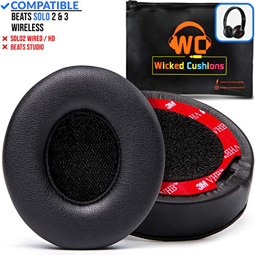 Wicked Cushions Premium Beats Solo 2 Earpad Replacement- Easy To install Cushions