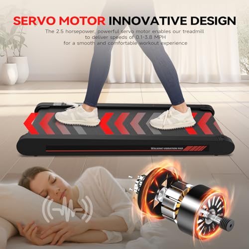 Sperax Walking Vibration Pad,Under Desk Treadmills for Home,4 in 1 Vibration Plate Exercise Machine,Portable Walking Pad with APP,350 Lb Capacity Multifunctional Treadmill Pro Max