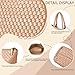 Woven Tote Bag for Women Fashion Woven Bags for Women Shoulder Bag Vegan Leather Handbags Large Work Travel Beach Tote Bags With Purse Apricot