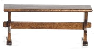 Melody Jane Dollhouse Kitchen Dining Room Walnut Nook Trestle Bench Seat