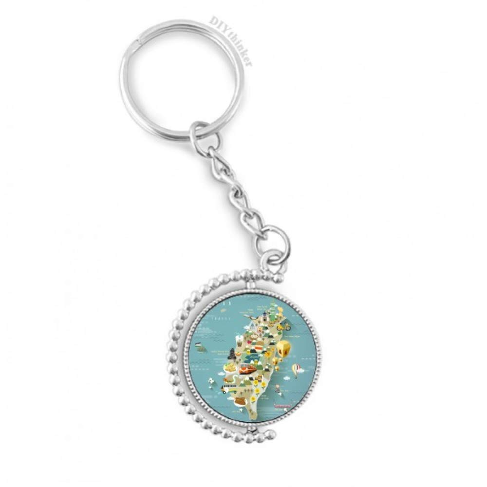 Key ring rotatif Taïwan Chine multicolore robuste