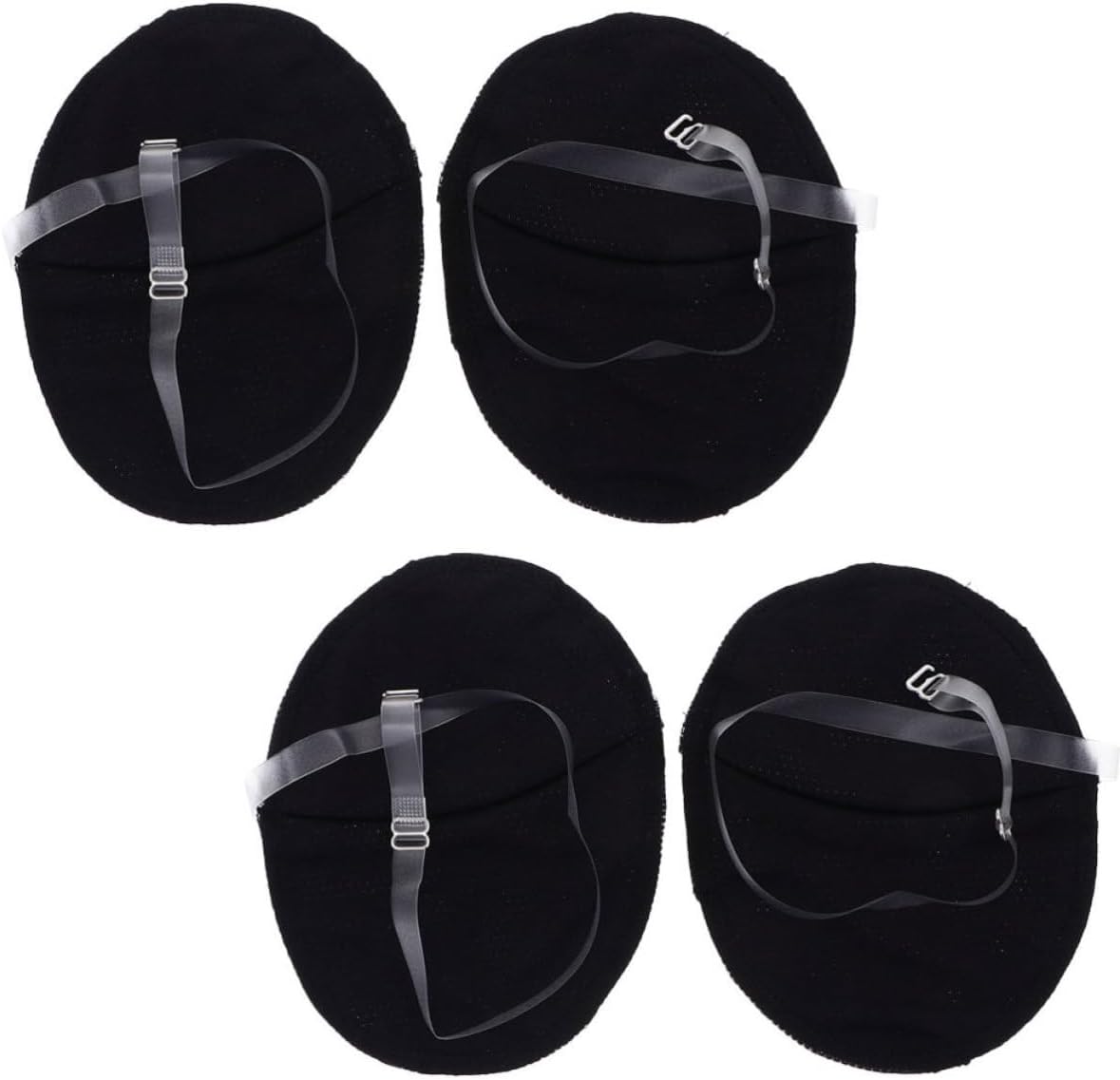 2 Pairs Washable Underarm Pads for Women, Black Polyester Sweat Pads with Absorbent and Wear-Resistant Features, Comfortable and Portable Design, for Blouses and Dress Shirts