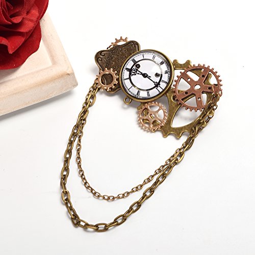 BLESSUME Unisex Steampunk Brooch Lapel Pin (D)