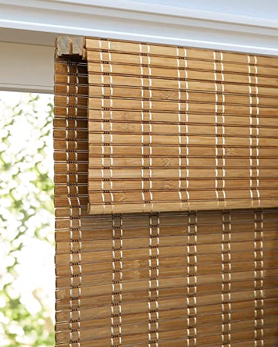 Lazblinds Cordless Bamboo Roman Shades, Light Filtering Window Treatment, Roll Up Bamboo Blinds For Window 23'' W X 60'' H #TOP1