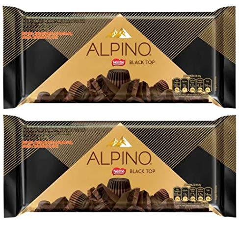 ALPINO Chocolate Ao Leite 90 gr. (BLACK TOP Chocolate Ao Leite e Chocolate Meio Amargo, 2 Pack)