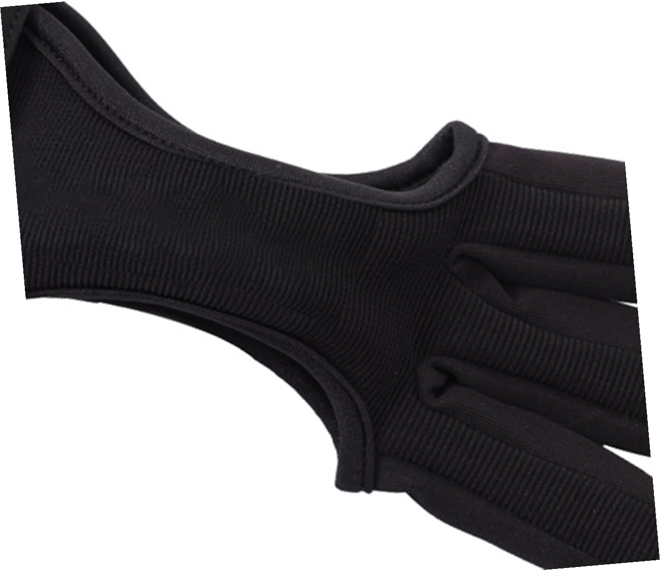Black Archery Glove Three Finger Protective Cowhide Bow Arrow Accessory with Buckle Design for Comfortable Wear-Resistant Shooting Grip and Bowstring Slip Prevention