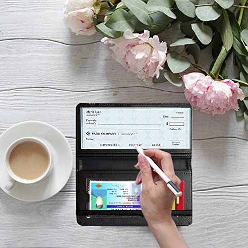 Beotiwad Checkbook Cover Galaxy Butterfly Cat Pattern Premium Leather Check Book Holder Wallet With Rfid Blocking Function For Men And Women #TOP5