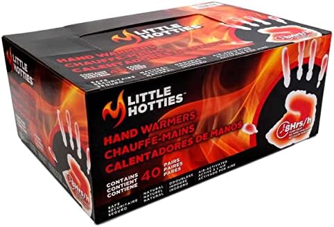 Little Hotties Hand Warmers Disposable, Up To 8 Hours Of Natural Heat, Ideal For Outdoor Winter Activities, Black, Pack of 40