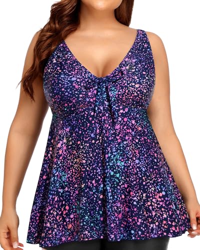 Plus Size Tankini Tops for Women Only - Flowy Bathing Suits Tops Modest Swimsuit No Bottom2