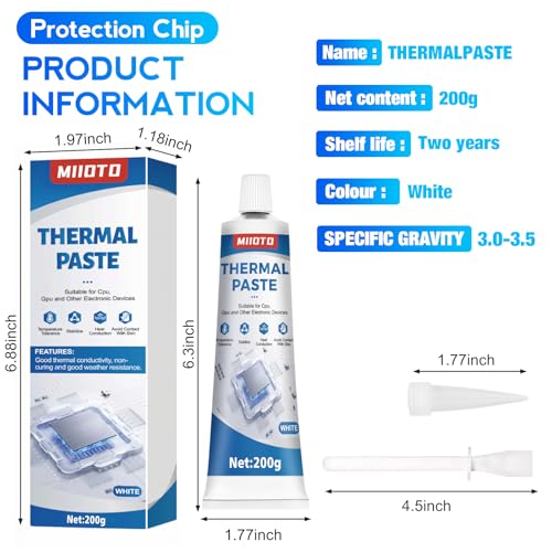 Miioto Thermal Paste, 200g Pâte Thermique Processeur, Pâte Thermique – vue 8