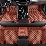 Custom Personalized Floor Mats for Cars，Luxury Full Coverage All Weather Car Floor Mats，Anti-Slip Leather Car Mat Set ，Custom Floor Mats for 99% of Cars, Trucks & SUVs (Light Brown)