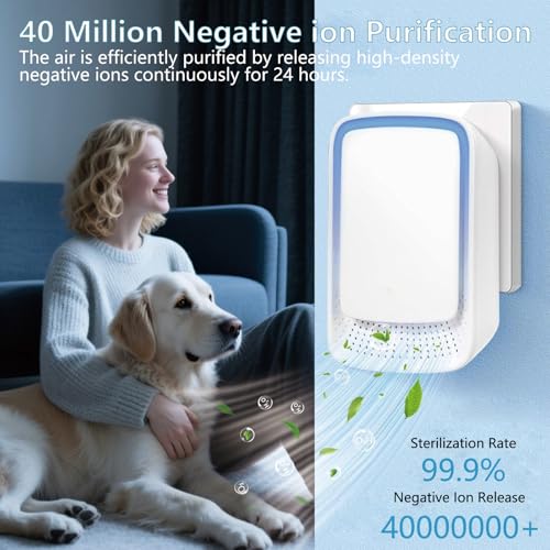 Kocusu 4 Pack Ionic Air Purifier, Plug in Air Purifier, Portable Mini Negative Ion Air Freshener Filter-Free, Quiet Odour Remover Instant Air Purification for Pets, Rooms, Toilets, Offices, Bedrooms