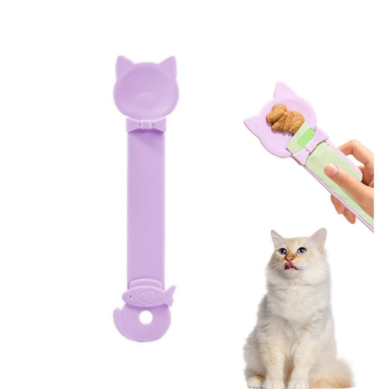 Dog Trust Cat Treat Spoon, Wet Treats Feeder – Mess-Free Pouch Dispenser Tool – Cat Lick Spoon for Creamy Puree Treats - Medium Size -Purple-image-45