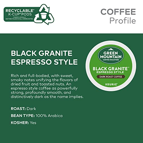 Image of Green Mountain Coffee Roasters Black Granite, Keurig Single Serve K-Cup Pods, Espresso Style Dark Roast, 72 Count