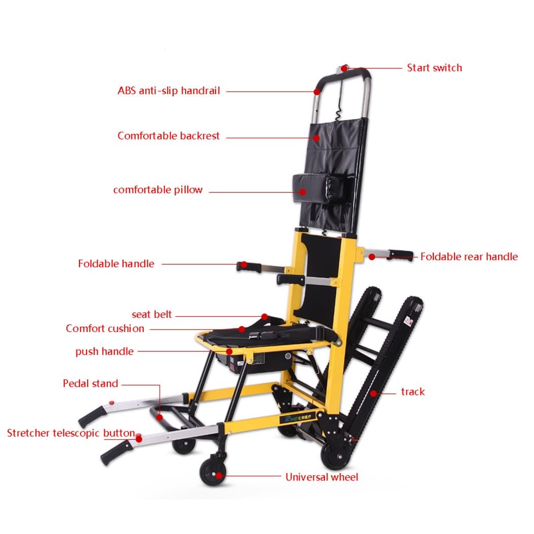 Silla De Ruedas Para Subir Escaleras,Salvaescaleras Para Personas Mayores,Oruga Eléctrica Para Silla De Ruedas Para Escaleras,Salvaescaleras Eléctricas,Carga 160 Kg/353 Lbs A