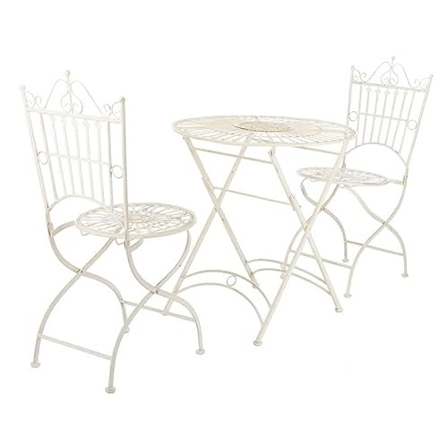 PAT5020A Outdoor Collection Belen Pearl White 3-Piece Bistro Set