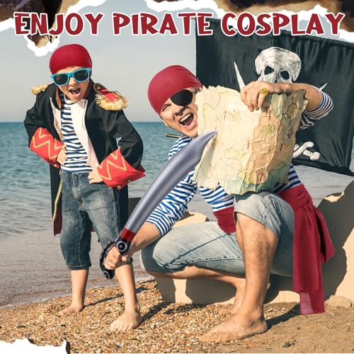 Fingertip WD Pirate Accessories Pirate Costume Accessories Set for Men Women,Pirate Hat Pirate Head Scarf Pirate Sash Belt Pirate Ring Dress Accessories
