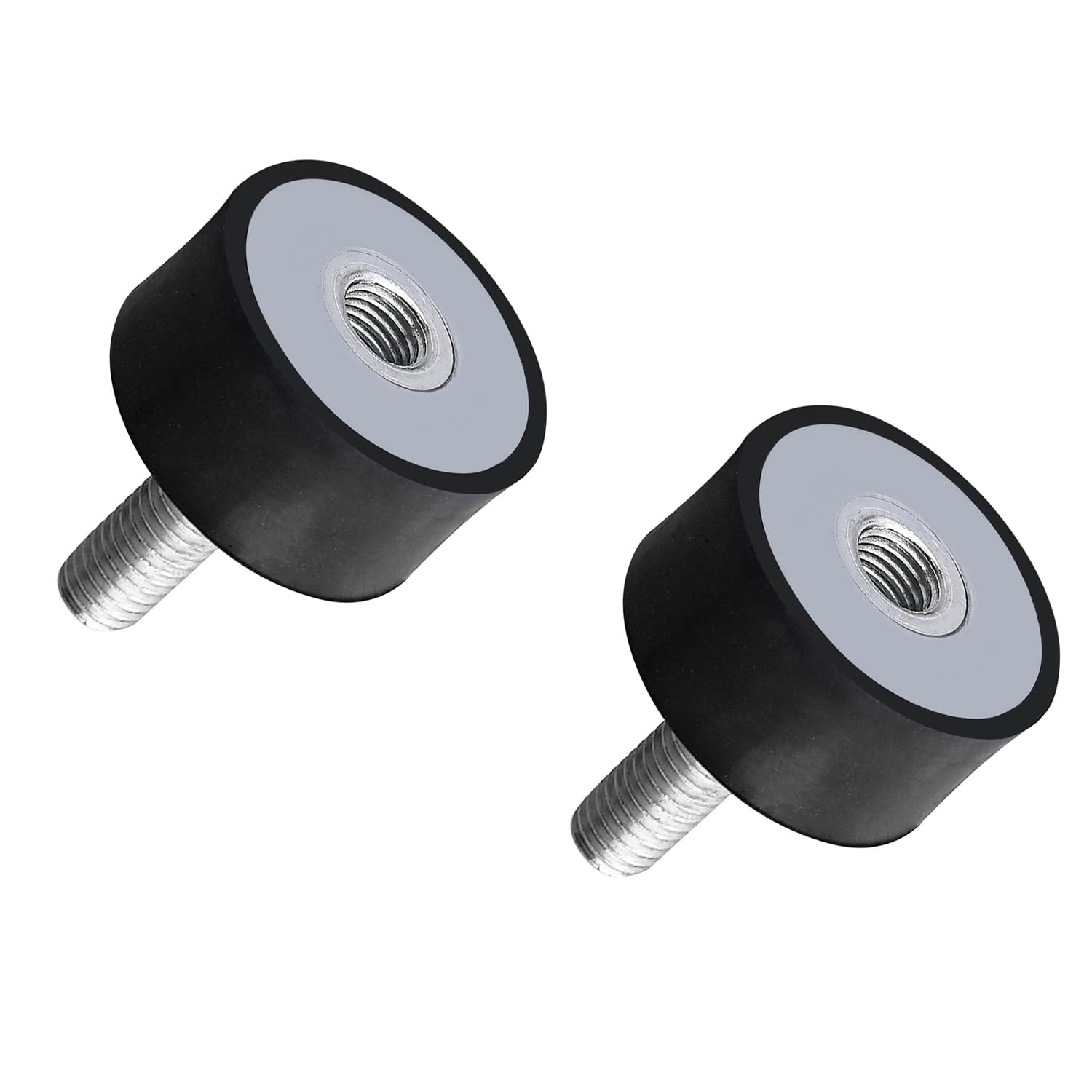 2PCS M8 Rubber Vibration Isolator 25 x 20mm (DxL) Rubber Shock Absorber, Anti Vibration Isolation Mounts with Studs for Mini Split Heat/Water Pumps, Diesel Engines, Harvester, Generator