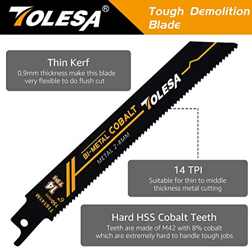 TOLESA 6-Inch 14TPI Bi-Metal Blades