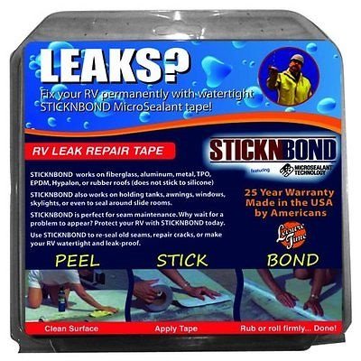 RV Stick N Bond Repair Kit Motorhome MicroSealant Tape Roof Tape 4" x 25FT Aluminum Tape