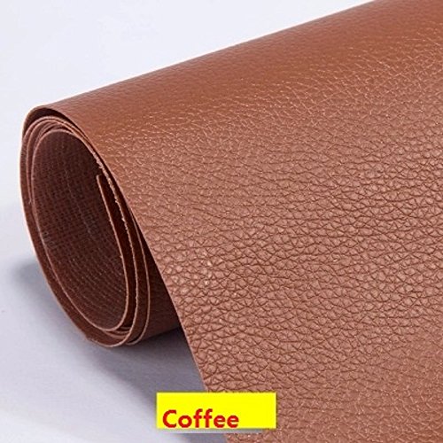 Self Adhesive Leather PU Fabric Repairing Patches for Sofa, For Car Seats, For Clothing (width 19.6" x Length 53.9") (Khaki)