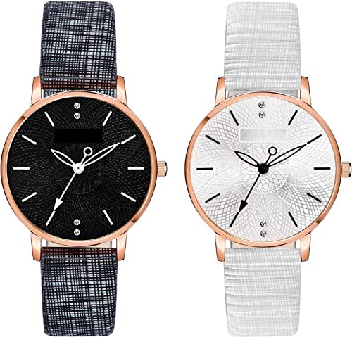 GOLDENIZE FASHION Multicolour Dial Analogue Leather Slim Combo for Girls & Womens Watches (BW) (B09KV4BZHY) Amazon Price History, Amazon Price Tracker