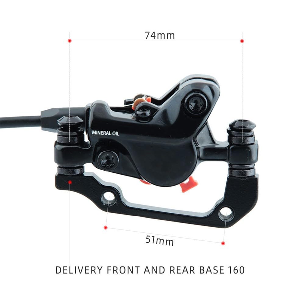 FACAIIO Frein à disque hydraulique pour vélo électrique, double étriers avant et arrière avec interface SM 2 broches, compatible avec rotors de 140/160/180/203 mm, noir